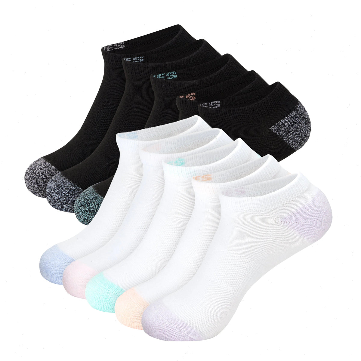 Hanes Moves X-Temp Women&rsquo;s No Show Socks, 10-Pairs, Shoe Sizes 8-12