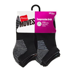 Hanes Moves X-Temp Women&rsquo;s No Show Socks, 10-Pairs, Shoe Sizes 8-12