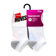 Hanes Moves X-Temp Women&rsquo;s No Show Socks, 10-Pairs, Shoe Sizes 8-12