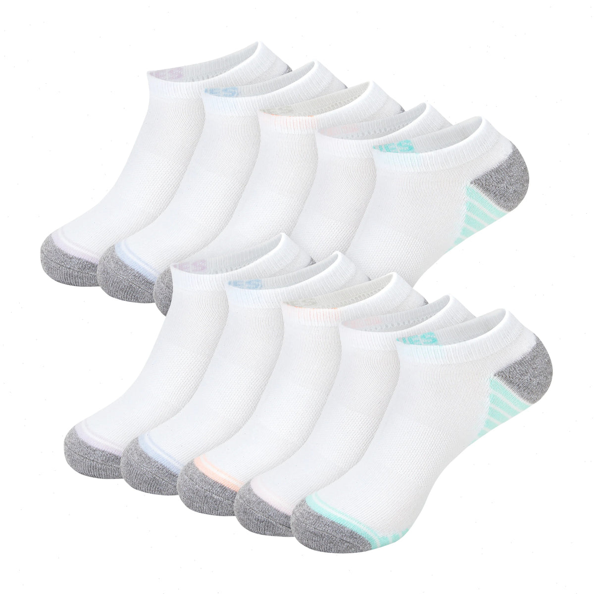 Hanes Moves X-Temp Women&rsquo;s No Show Socks, 10-Pairs, Shoe Sizes 8-12