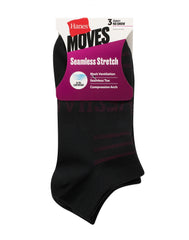Hanes Moves Women&rsquo;s Seamless Stretch No Show Socks, 3 Pairs
