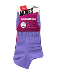 Hanes Moves Women&rsquo;s Seamless Stretch No Show Socks, 3 Pairs