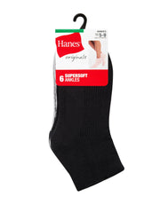 Hanes Originals Women&rsquo;s SuperSoft  Ankle Socks, 6-Pairs