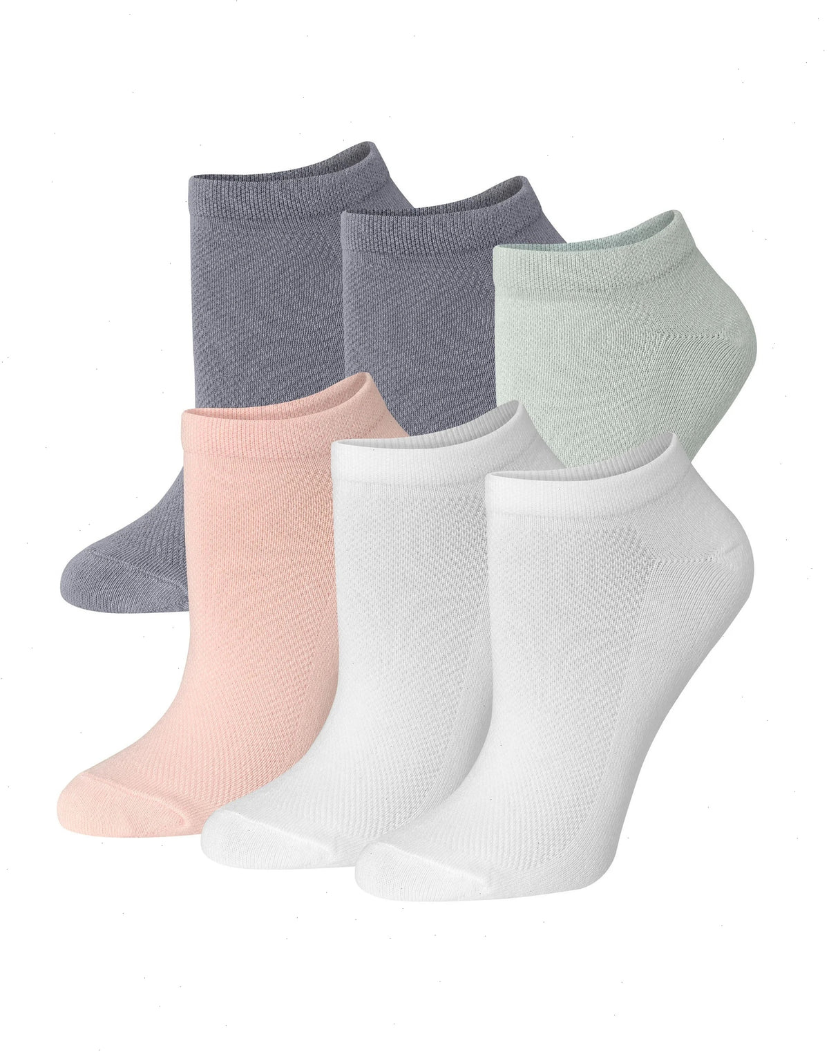 Hanes Originals Women&rsquo;s SuperSoft No Show Socks, Extended Sizes, 6-Pairs