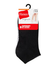 Hanes Originals Women&rsquo;s SuperSoft No Show Socks, 6-Pairs