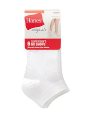Hanes Originals Women&rsquo;s SuperSoft No Show Socks, 6-Pairs
