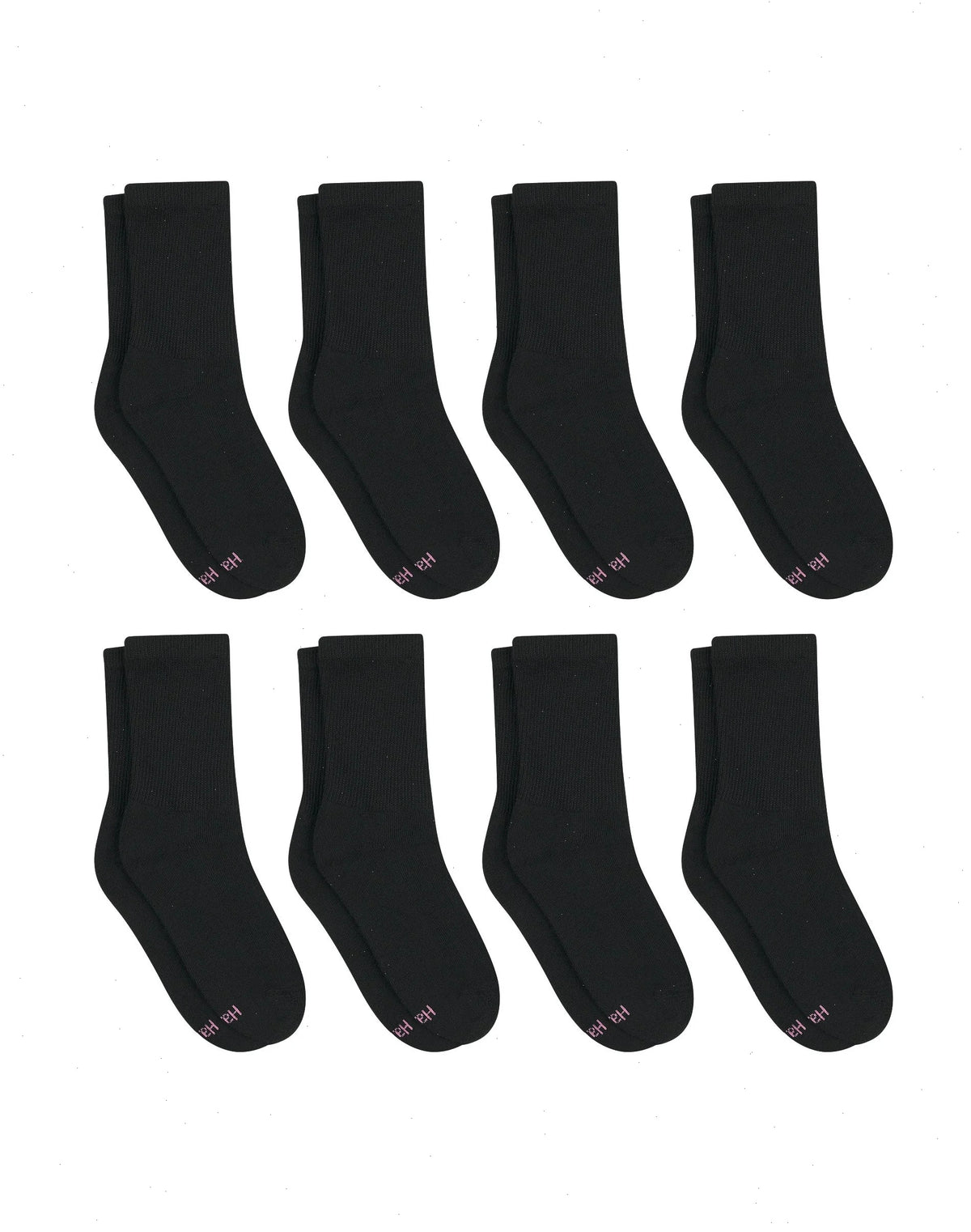 Hanes Ultimate Women's Crew Socks Pack, Cushioned, 8-Pairs