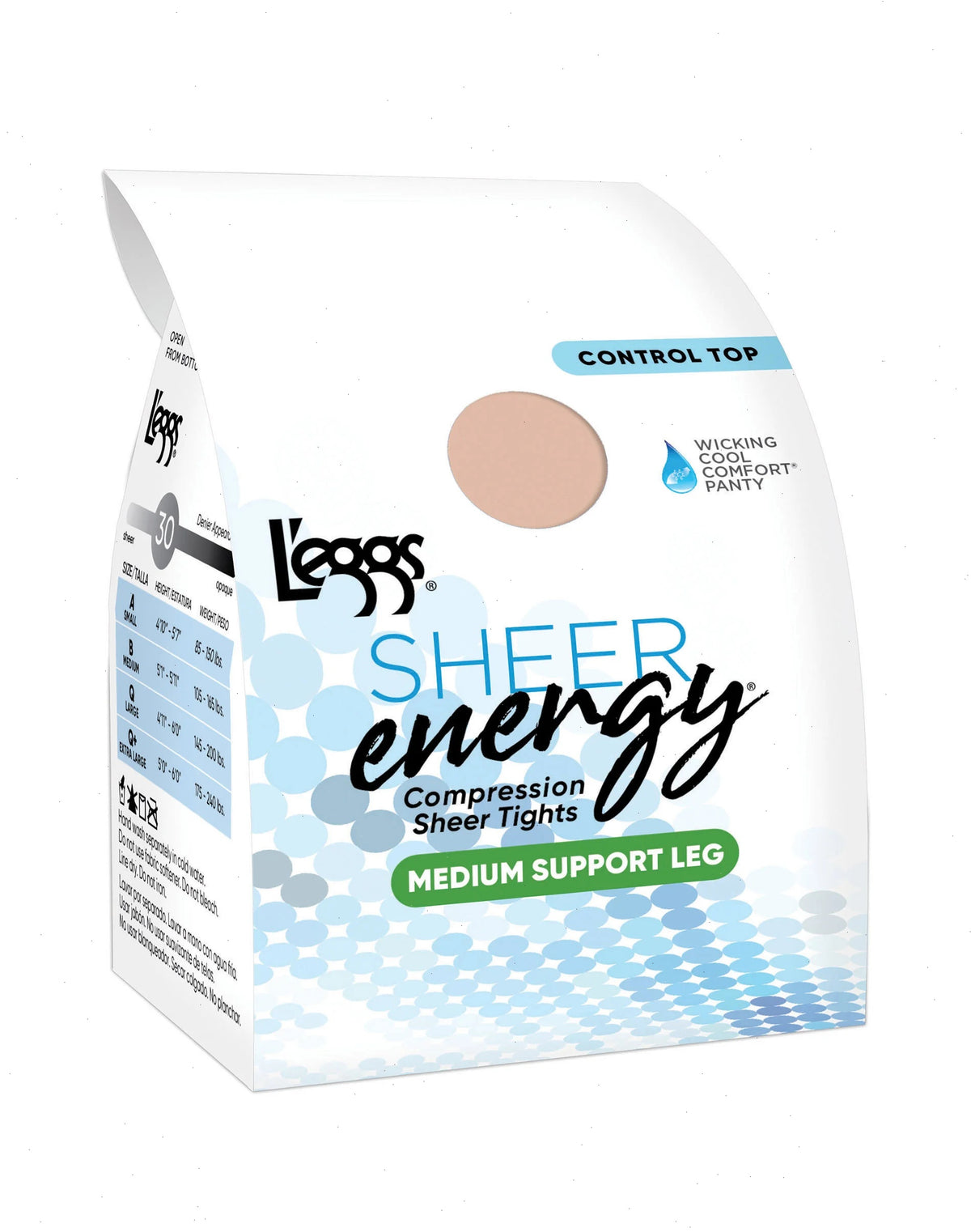 L'eggs Sheer Energy Medium Support Compression Tights, Sheer Toe