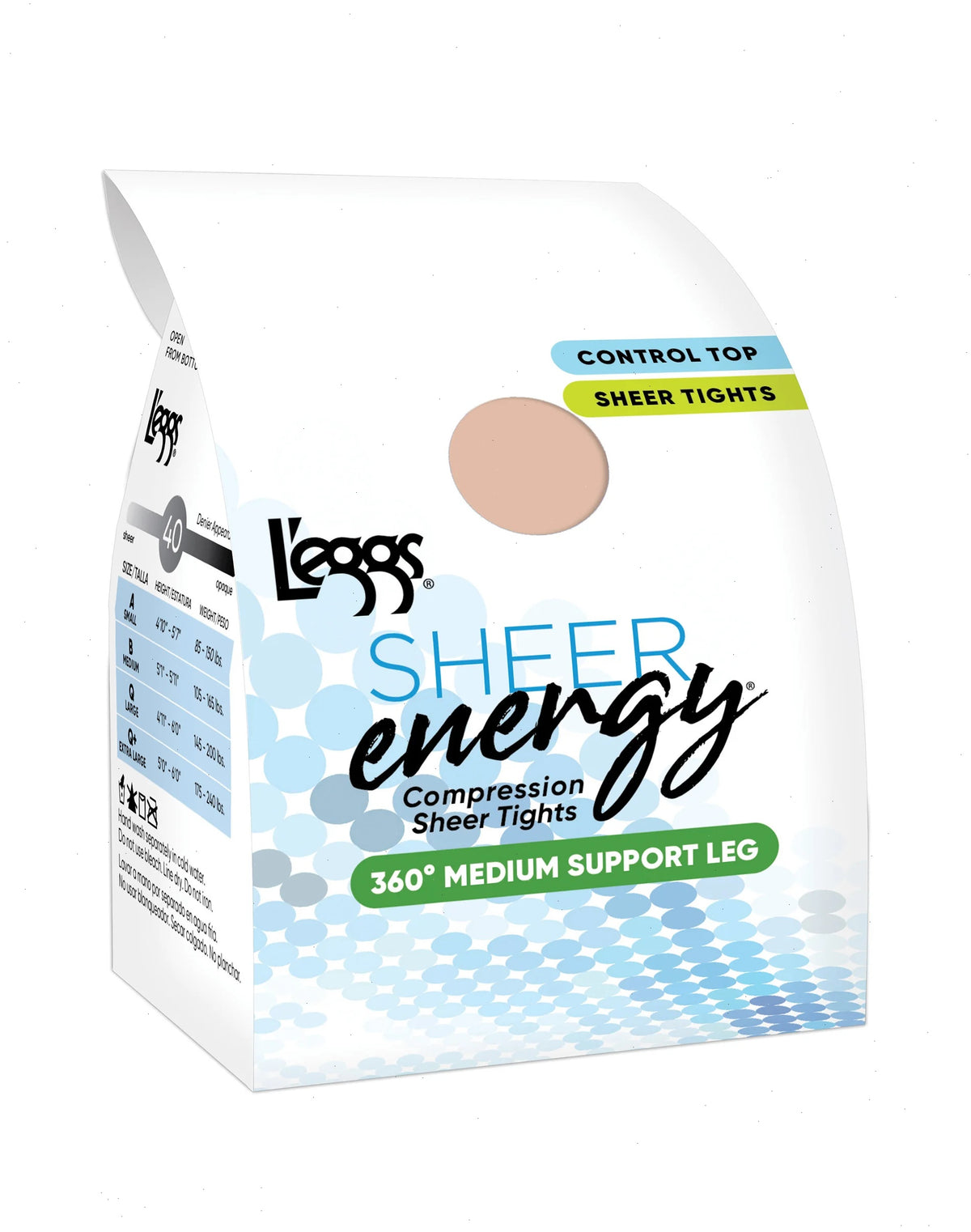 L'eggs Sheer Energy Medium Support Compression Tights, Sheer Toe