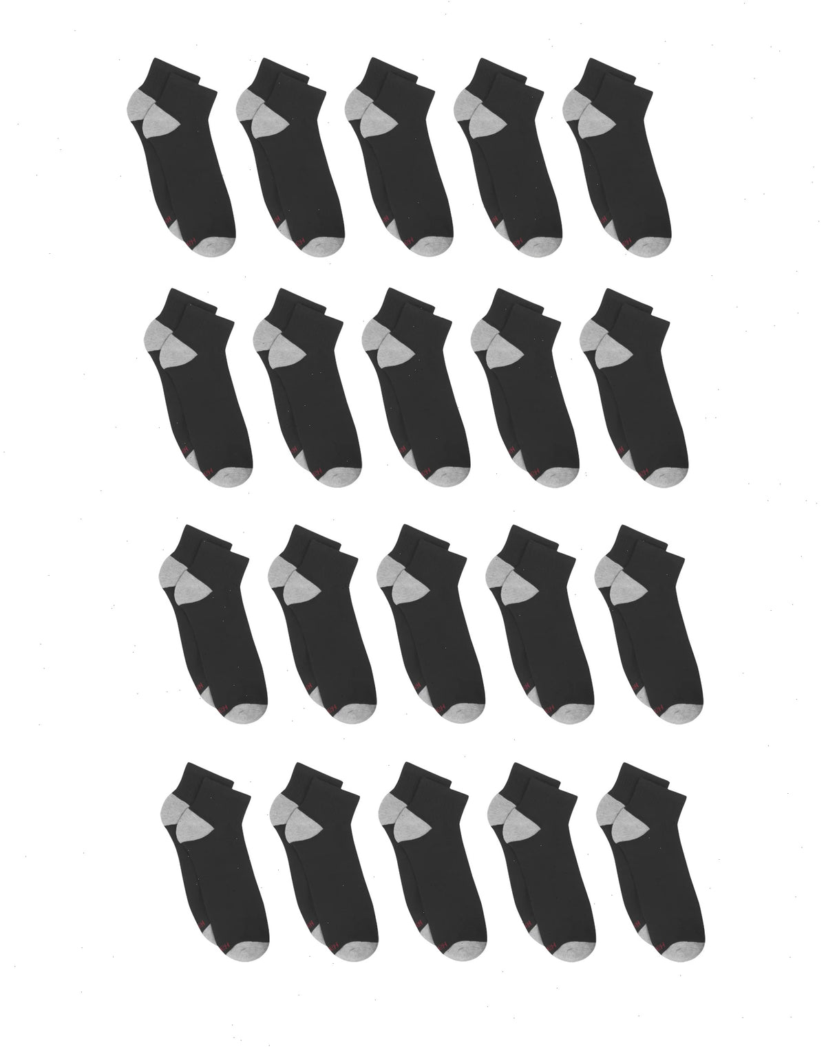 Hanes Men&rsquo;s Cushioned Ankle Socks Pack, 20 Pairs, Moisture Wicking