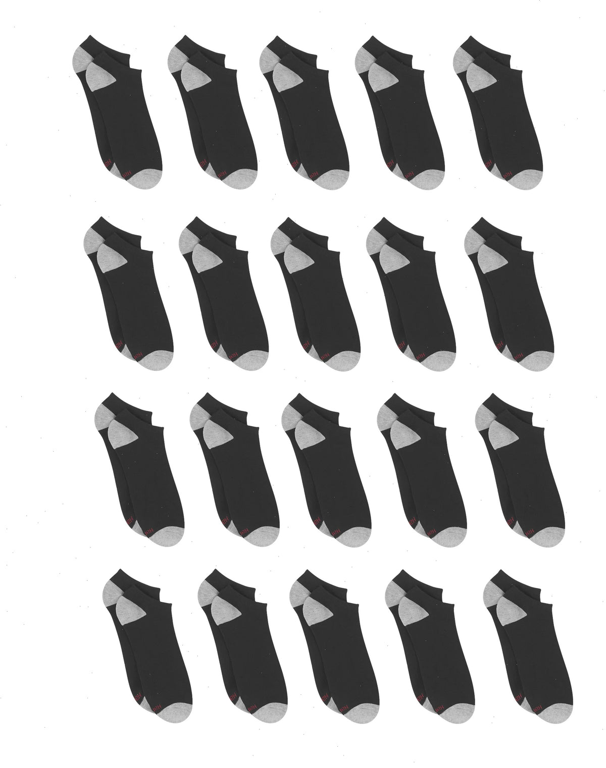 Hanes Men&rsquo;s Cushioned No Show Socks Pack, 20 Pairs, Moisture Wicking