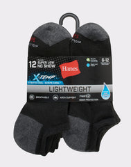 Hanes X-Temp Men's Lightweight No Show Socks, Shoe Sizes 6-12, 12-Pairs