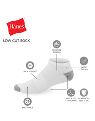 Hanes X-Temp Men's Lightweight Low Cut Socks, Shoe Sizes 6-12, 12-Pairs