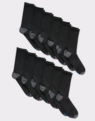 Hanes X-Temp Men's Lightweight Crew Socks, Shoe Sizes 6-12, 12-Pairs