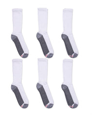 Hanes Double Tough Men's Crew Socks, Comfort Top, Shoe Sizes 12-14, 6-Pairs
