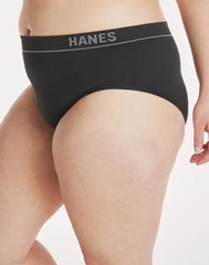 Hanes Originals Women's Seamless Rib Hi-Leg Bikini Underwear, Neutrals, 6-Pack