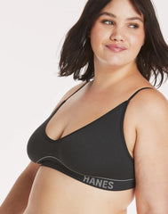 Hanes Originals Women’s Seamless Rib Triangle Bralette, ComfortFlex Fit