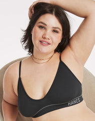 Hanes Originals Women’s Seamless Rib Triangle Bralette, ComfortFlex Fit
