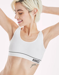 Hanes Originals Women's Seamless Rib Scoop Crop Bralette, ComfortFlex Fit