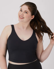 Hanes Moves Women's V-Neck Crop Bralette, Light Support