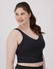 Hanes Moves Women's V-Neck Crop Bralette, Light Support