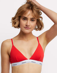 Hanes Originals Women's Triangle Bralette, Breathable Stretch Cotton, 2-Pack