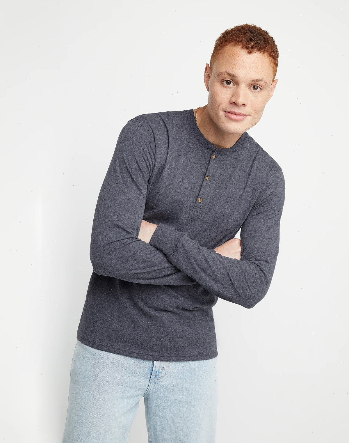 Hanes Originals Men's Long Sleeve Henley T-Shirt