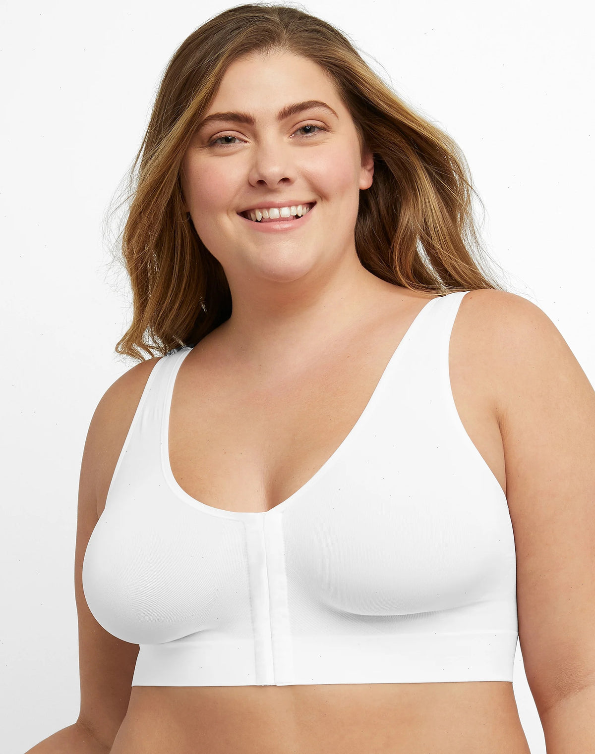 Hanes Just My Size Pure Comfort Front-Close Seamless Bra