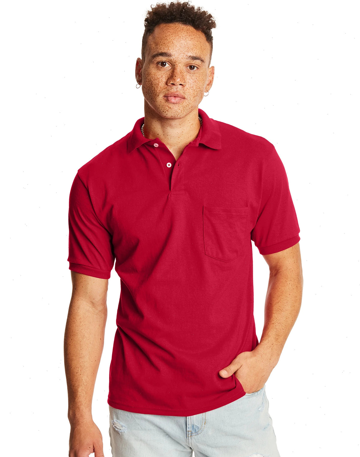 Hanes EcoSmart  Men's Pocket Polo Shirt, 2-Pack