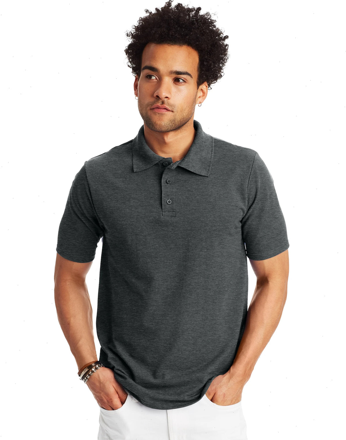 Hanes Men's Pique Polo Shirt (Big &amp; Tall Sizes Available)