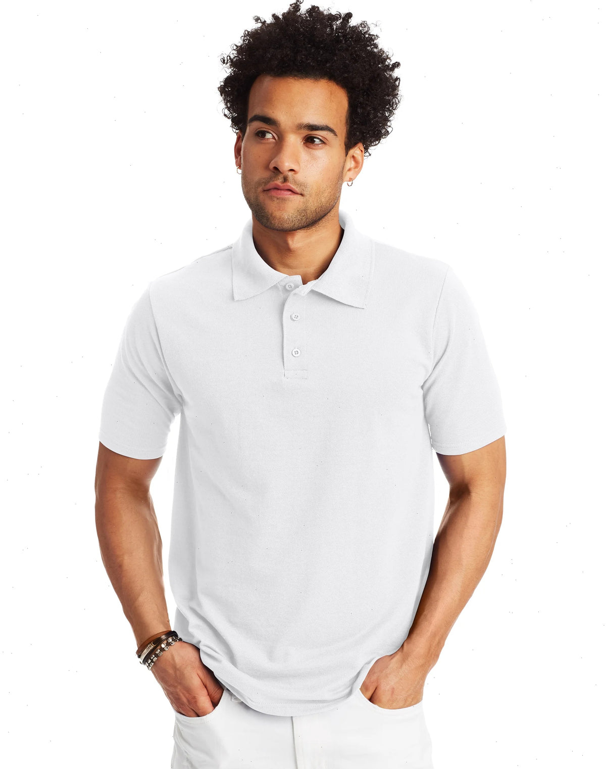 Hanes Men's Pique Polo Shirt (Big &amp; Tall Sizes Available)