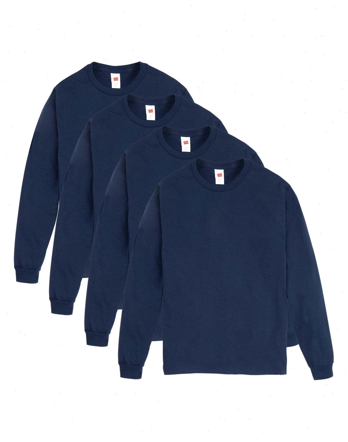 Hanes Essentials Men's Cotton Long Sleeve T-Shirt, Value 4-Pack