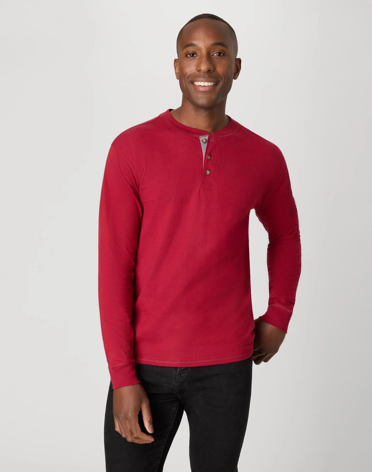 Hanes Beefy-T Men's Long Sleeve Henley