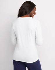 Hanes Women's Long Sleeve Cotton V-Neck T-Shirt