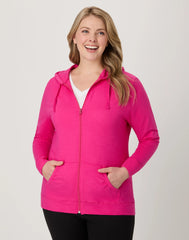 Hanes Women's Slub Jersey Full Zip Hoodie
