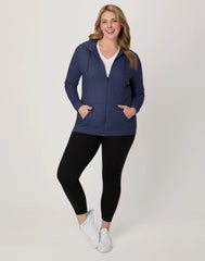 Hanes Women's Slub Jersey Full Zip Hoodie