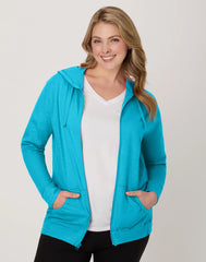 Hanes Women's Slub Jersey Full Zip Hoodie