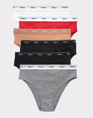 Hanes Originals Women's Hi-Leg Underwear, Breathable Stretch Cotton, 6-Pack