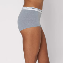 Hanes Originals Women&rsquo;s Boyshort Underwear, Breathable Stretch Cotton, Assorted, 4-Pack