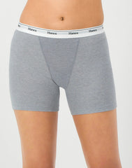 Hanes Originals Women's Mid-Thigh Boxer Brief Underwear, Breathable Stretch Cotton, 4-Pack