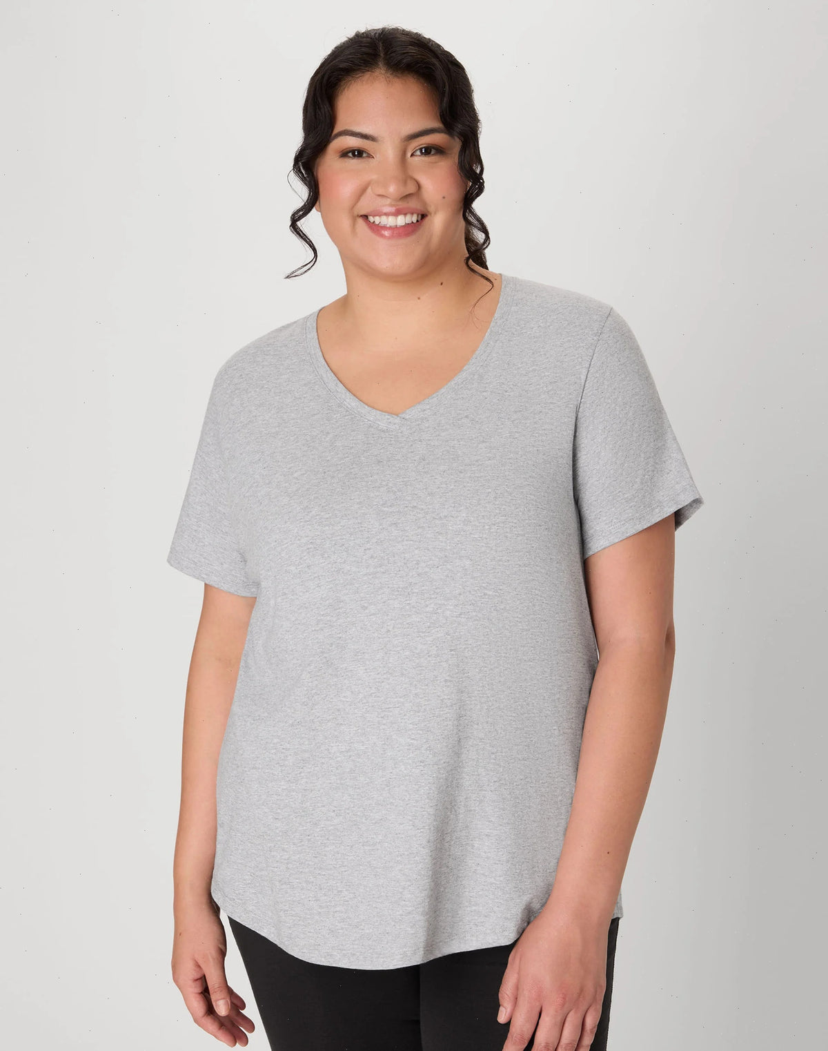 Hanes Just My Size Cotton Jersey Short Sleeve V-Neck T-Shirt (Plus Size)