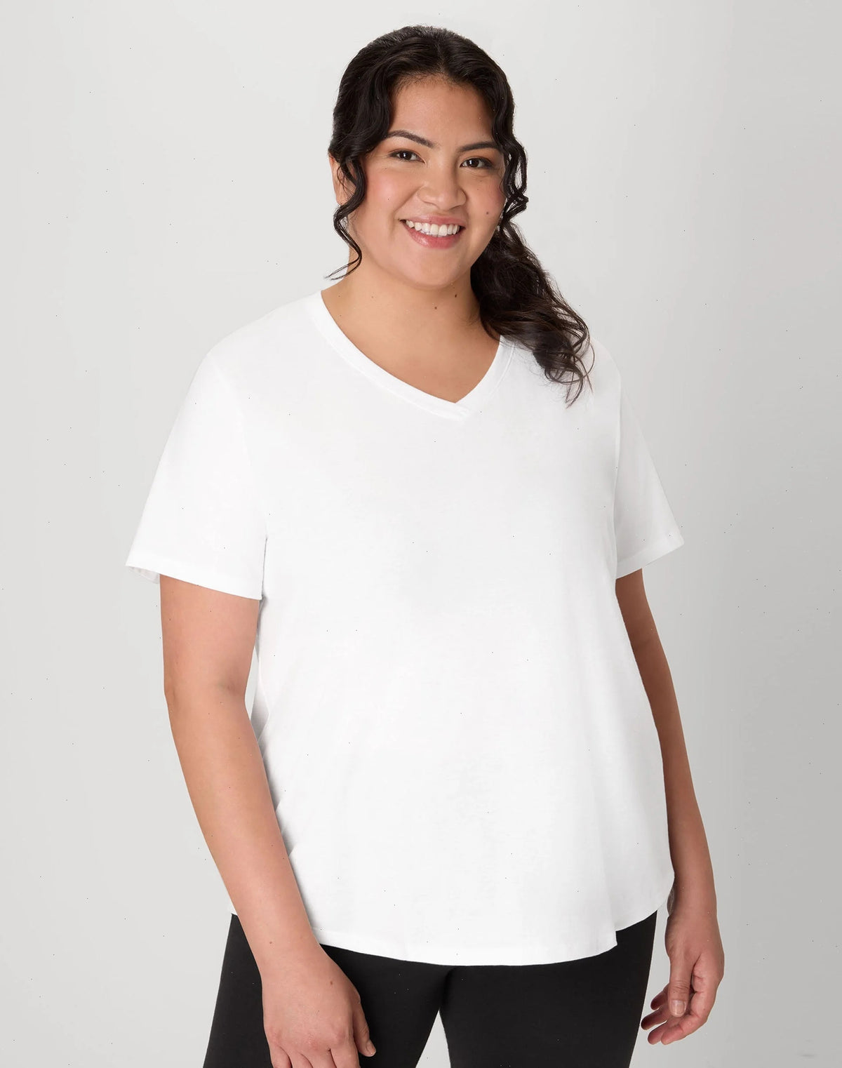 Hanes Just My Size Cotton Jersey Short Sleeve V-Neck T-Shirt (Plus Size)