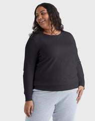 Hanes Just My Size EcoSmart Women's Fleece Sweatshirt, V-Notch (Plus Size)