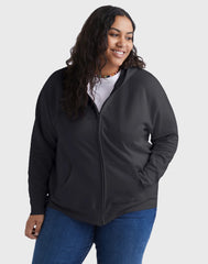 Hanes Just My Size EcoSmart Women's Full-Zip Fleece Hoodie (Plus Size)