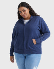 Hanes Just My Size EcoSmart Women's Full-Zip Fleece Hoodie (Plus Size)