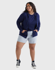 Hanes Just My Size Women's Full-Zip Slub Hoodie (Plus Size)