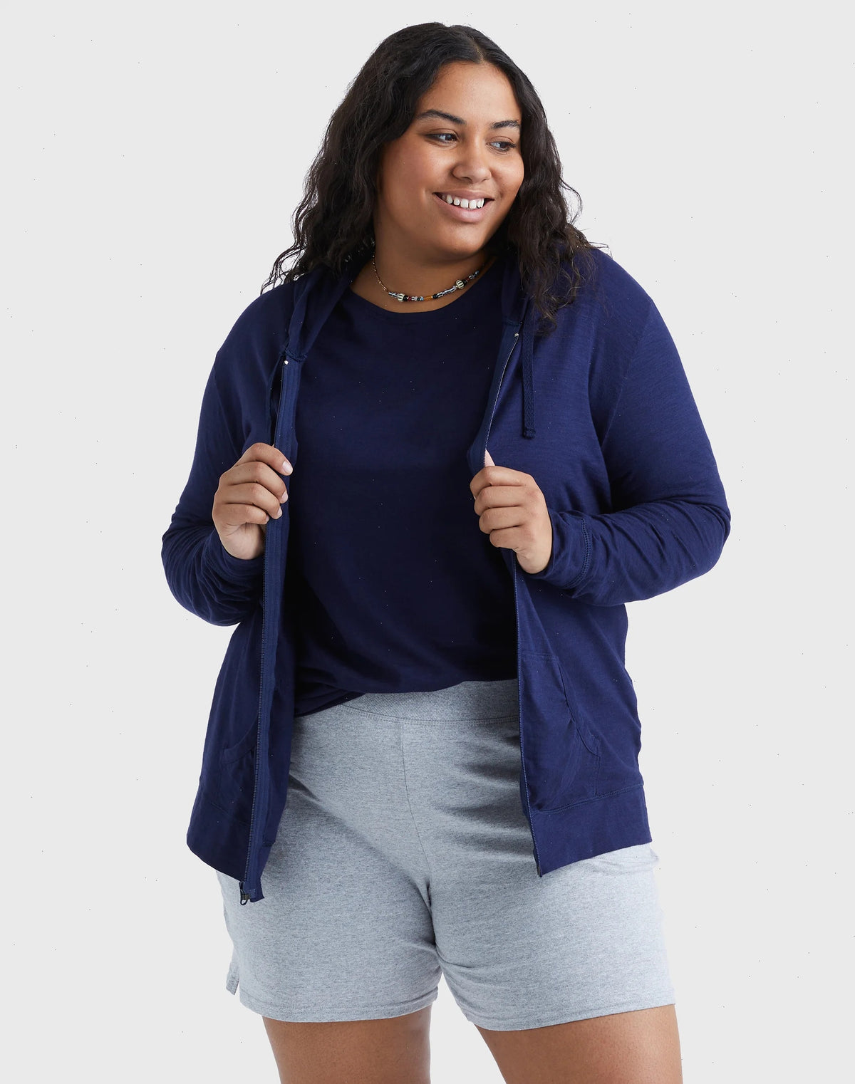 Hanes Just My Size Women's Full-Zip Slub Hoodie (Plus Size)