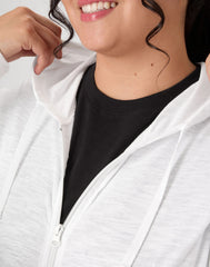 Hanes Just My Size Women's Full-Zip Slub Hoodie (Plus Size)