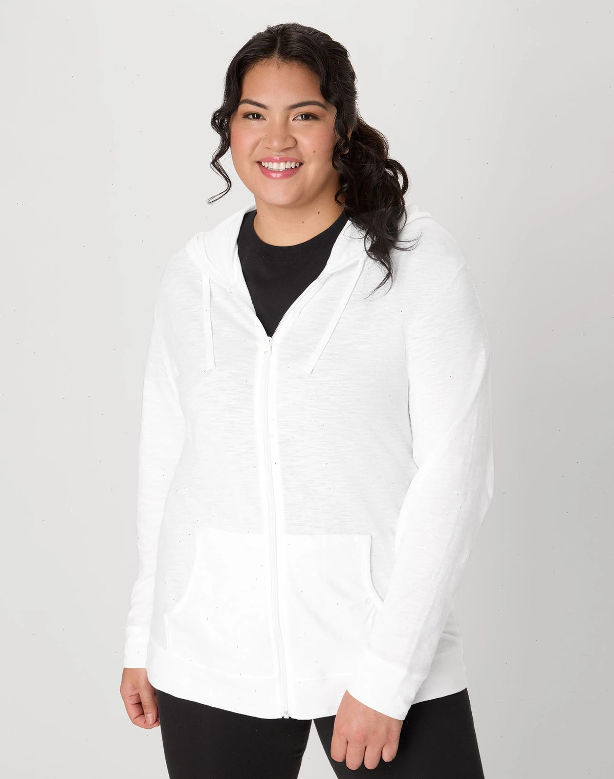 Hanes Just My Size Women's Full-Zip Slub Hoodie (Plus Size)