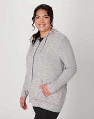 Hanes Just My Size Women's Full-Zip Slub Hoodie (Plus Size)